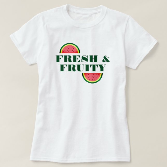Camiseta Fresco y frutado trozo de sandía lindo verano (Diseño del anverso)