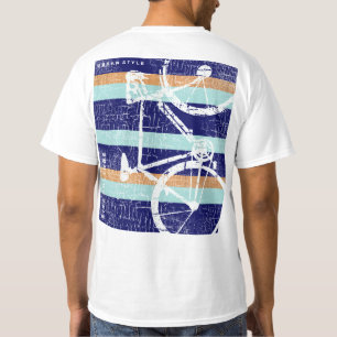 Camiseta fresco y rayado, bicicleta-cultura, bici gráfica