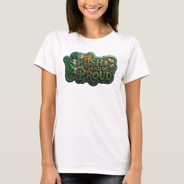 Camiseta Fresh Gold IRISH AND PROUD Statement (Anverso)