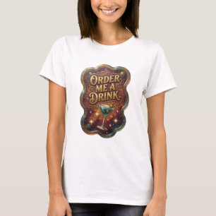 Camiseta Fresh Gold PÍDEME UNA BEBIDA Diseño de Texto