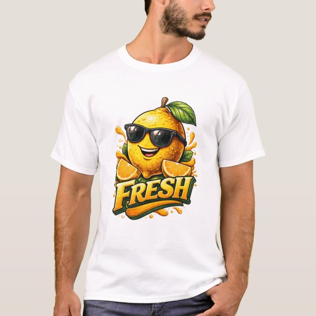 Camiseta Fresh Lemon Illustration Bright Minimal Summer  (Anverso)