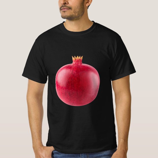Camiseta Fresh Whole Red Pomegranate Fruit Healthy Food Art (Anverso)