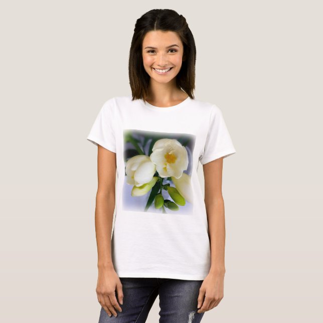 Camiseta fresia amarilla blanca (Anverso completo)