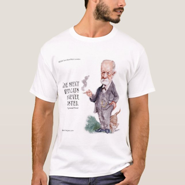 Camiseta Freud & Cita Sobre Gatos (Anverso)