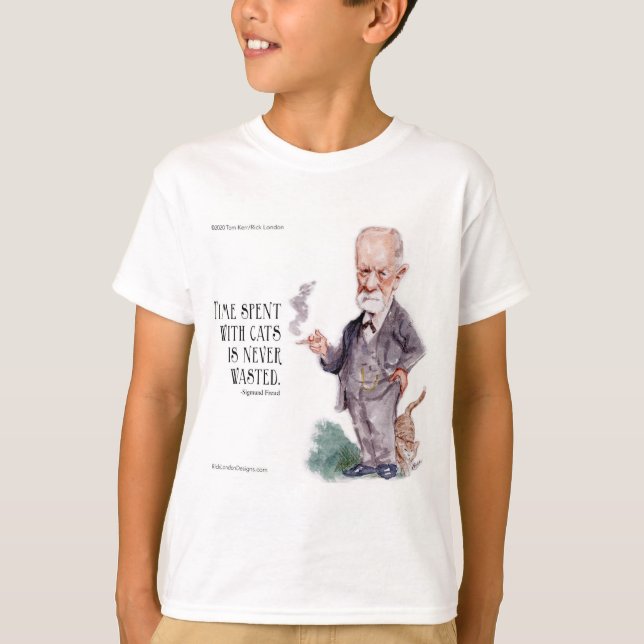 Camiseta Freud & Cita Sobre Gatos Chicos (Anverso)