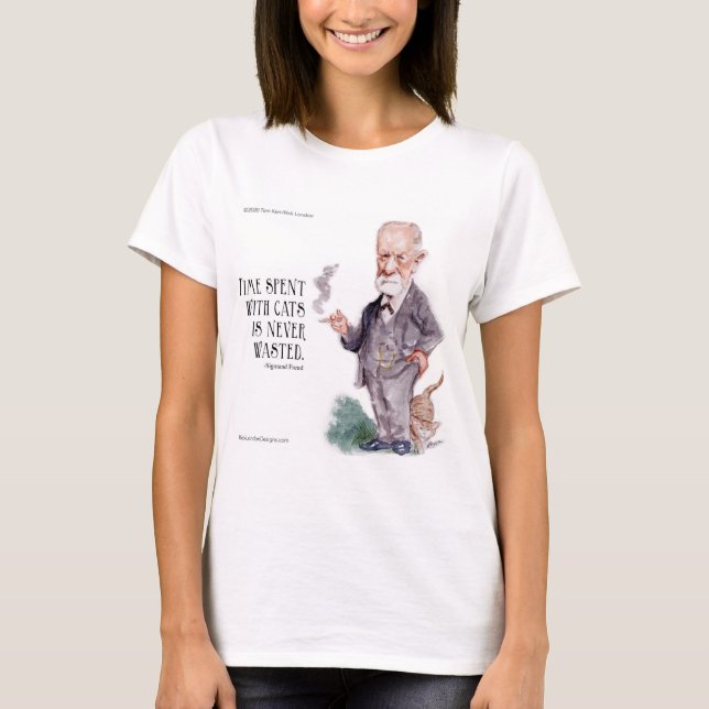 Camiseta Freud y citas sobre mujeres gatos (Anverso)