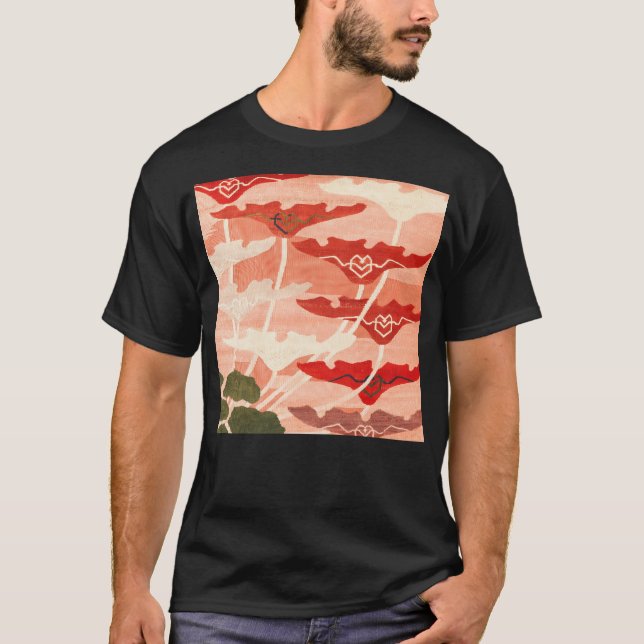 Camiseta Frida Hansen Textil de Art Nouveau Rosa (Anverso)