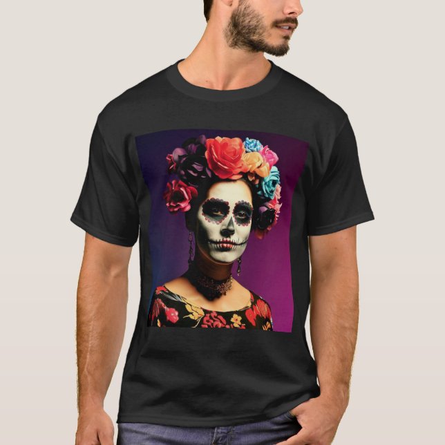 Camiseta Frida Kahlo | El Día de los Muertos (Anverso)