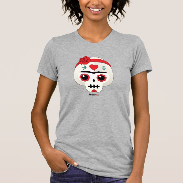 Camiseta Frida Kahlo| FridaMoji - Calavera de azúcar (Anverso)