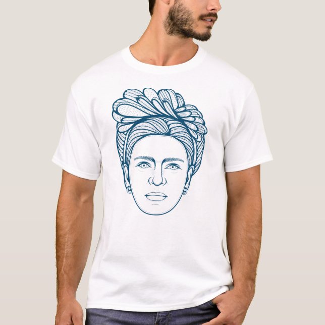 Camiseta Frida Kahlo Line Art (Anverso)