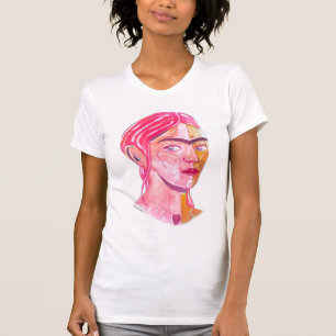 Camiseta Frida Kahlo (pintura de color rojo acuático)