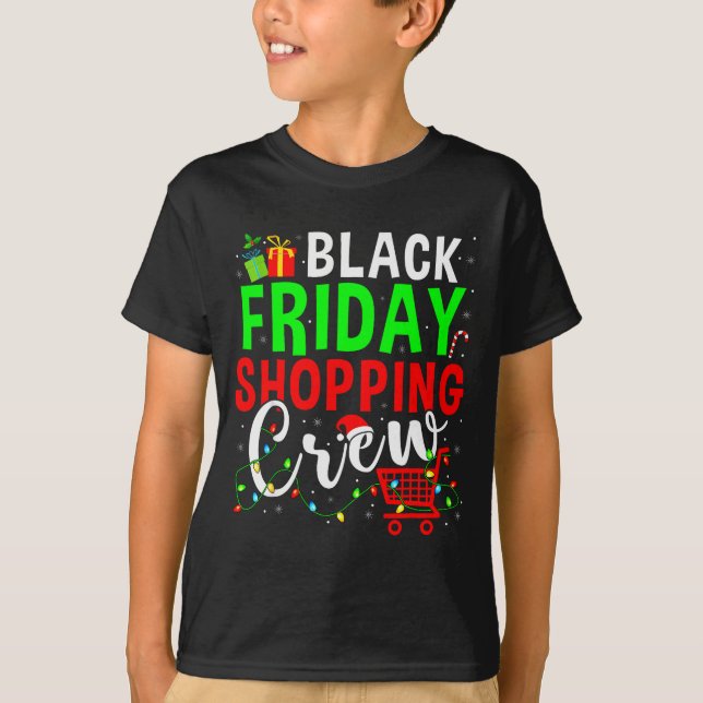 Camiseta Friday Shopng Crew Christmas Family Shopng Squad  (Anverso)