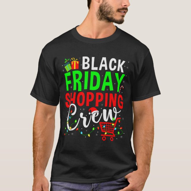 Camiseta Friday Shopng Crew Christmas Family Shopng Squad  (Anverso)