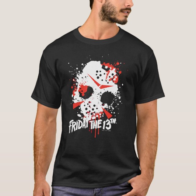 Camiseta Friday the 13th | Paint Splatter Hockey Mask (Anverso)