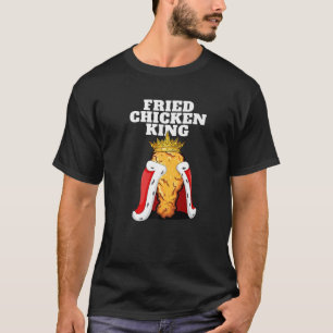 Camiseta Fried Chicken King   Hombres de comida rápida y b