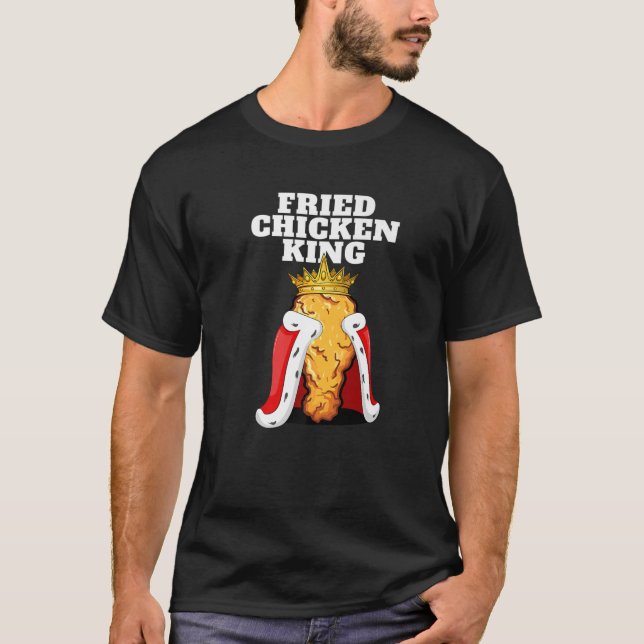Camiseta Fried Chicken King | Hombres de comida rápida y ba (Anverso)