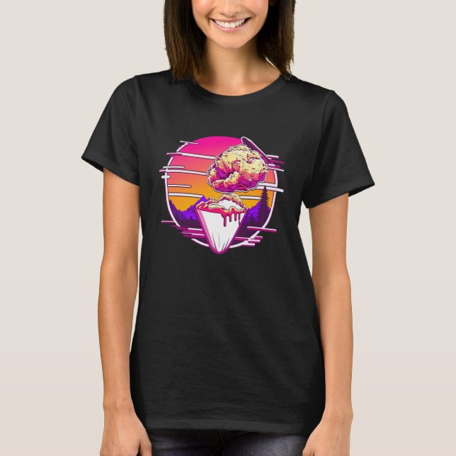 Camiseta Fried Chicken Synthwave 80s Retrowave Aesthetic (Anverso)