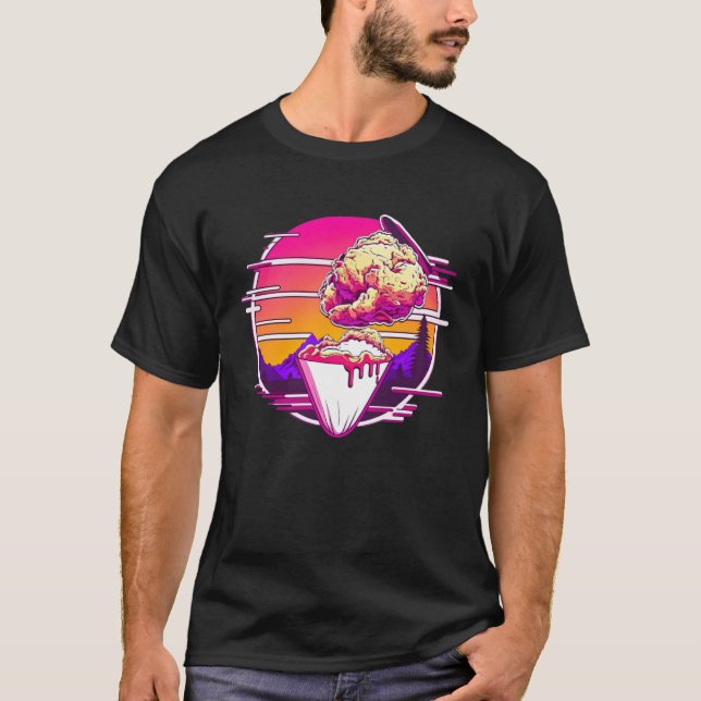 Camiseta Fried Chicken Synthwave 80s Retrowave Aesthetic (Anverso)
