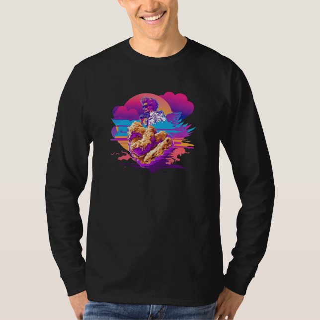 Camiseta Fried Chicken Synthwave 80s Retrowave Aesthetic  1 (Anverso)