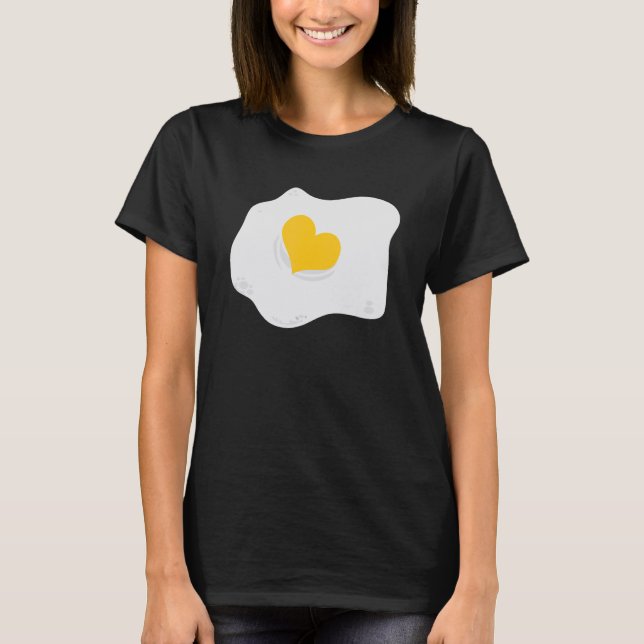 Camiseta Fried Egg Heart Egg Pun Vegan Breakfast (Anverso)