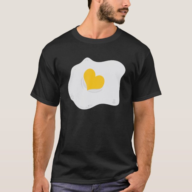 Camiseta Fried Egg Heart Egg Pun Vegan Breakfast (Anverso)