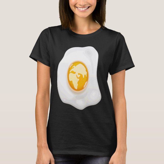 Camiseta Fried Egg With Earth Globe on Yolk Costume (Anverso)