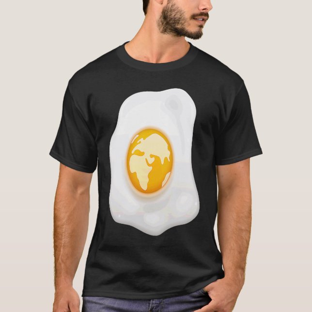 Camiseta Fried Egg With Earth Globe on Yolk Costume (Anverso)