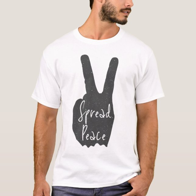 Camiseta Friedliches Design mit Hand & Peace-Zeichen (Anverso)
