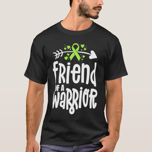 Camiseta Friend Of A Warrior Lime Green Ribbon Lyme Disease (Anverso)