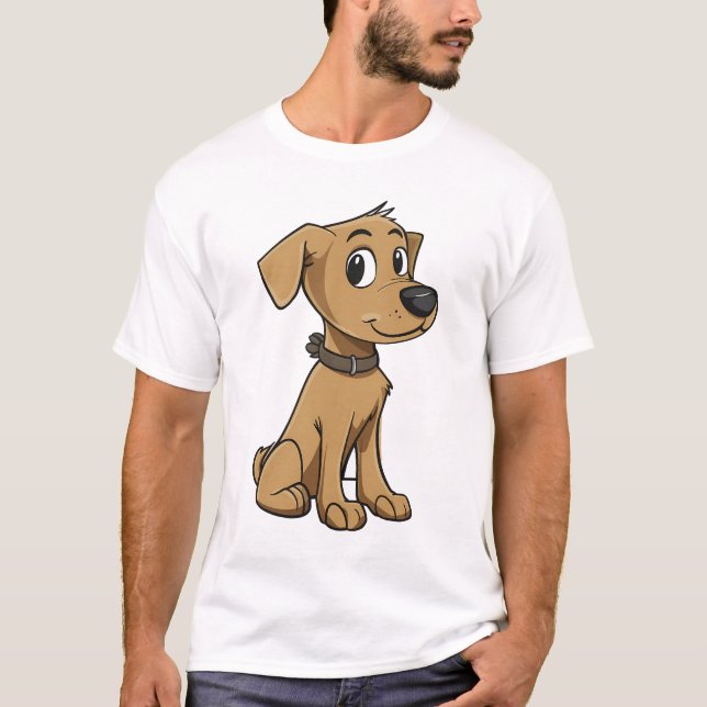 Camiseta Friendly Brown Cartoon Dog (Anverso)