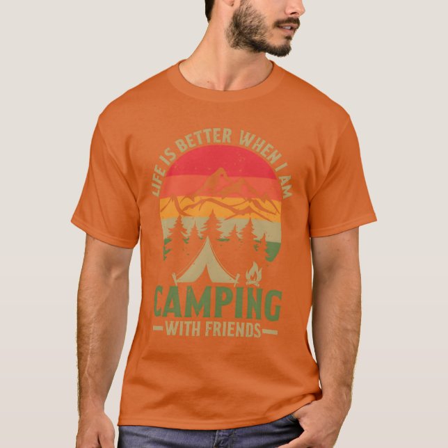 Camiseta Friends Camper Camp Lover Campfire Funny Camping g (Anverso)