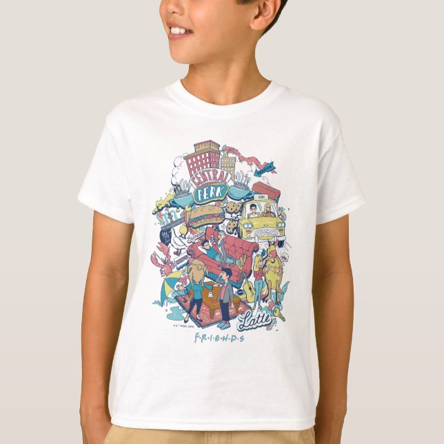 Camiseta FRIENDS™ | Collage de dibujos animados (Anverso)