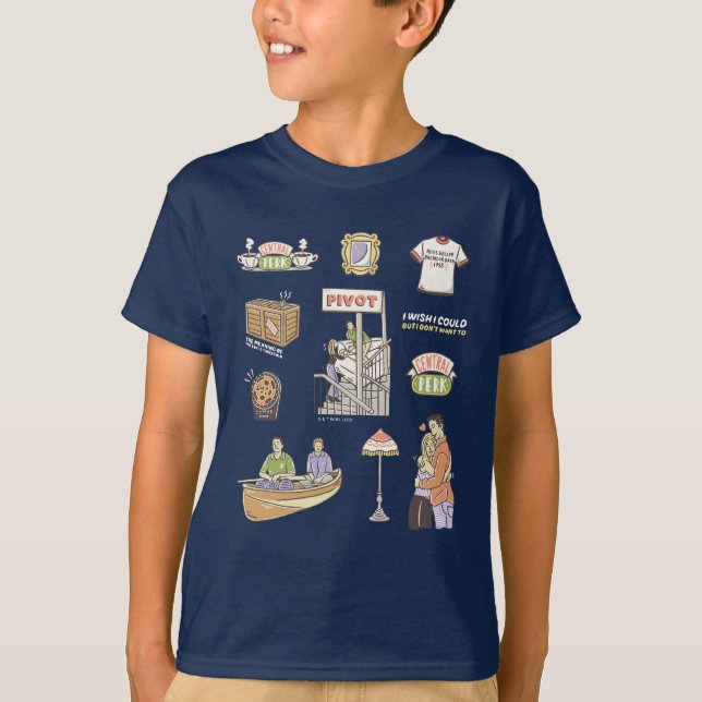 Camiseta FRIENDS™ | Iconos de Dibujos Animados 2 (Anverso)