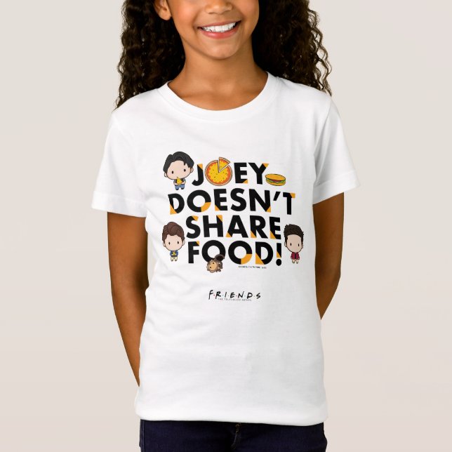 Camiseta FRIENDS™ | Joey No Comparte Comida Chibi (Anverso)