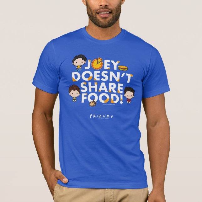 Camiseta FRIENDS™ | Joey No Comparte Comida Chibi (Anverso)
