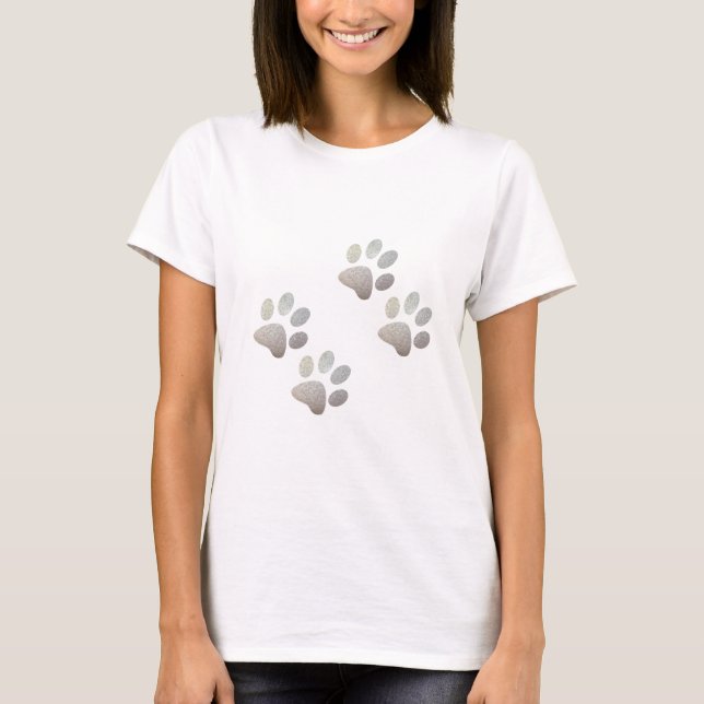 Camiseta Friends perro brillo pata plateada (Anverso)