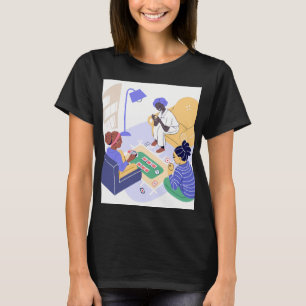 Camiseta Friends Playing Cards Together Indoors