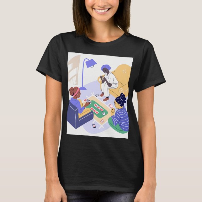 Camiseta Friends Playing Cards Together Indoors (Anverso)
