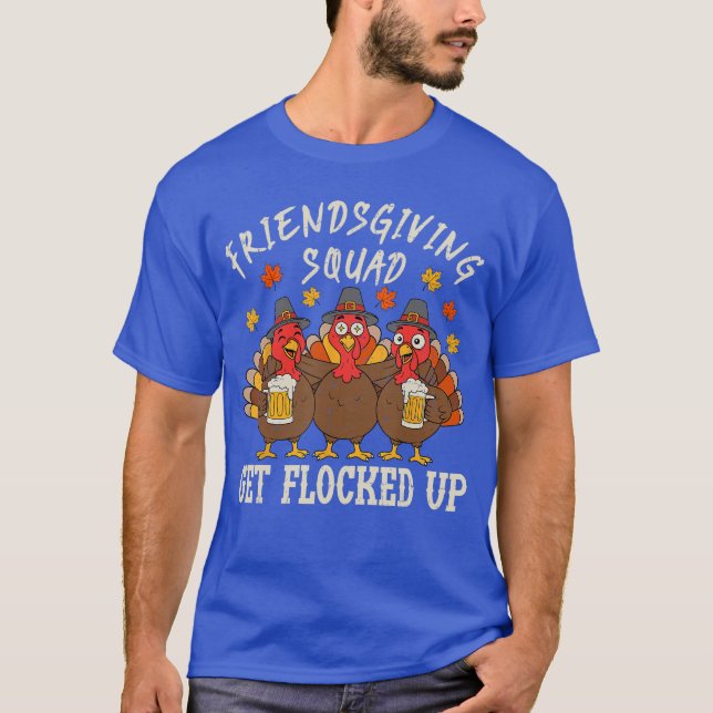 Camiseta Friendsgiving Squadurkeyhanksgiving Friends Drinki (Anverso)