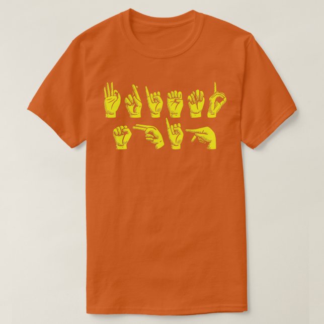 Camiseta Friendship Funny American Sign Language (Diseño del anverso)