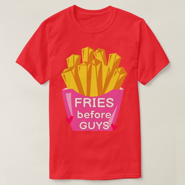 Camiseta Fries antes de chicos Día de San Valentín IV (Diseño del anverso)