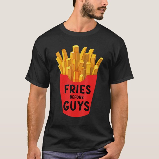 Camiseta Fries Antes De Hombres Chicas Adolescentes Que Sal (Anverso)