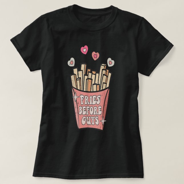 Camiseta Fries antes que chicos Chicas adolescentes que bai (Diseño del anverso)