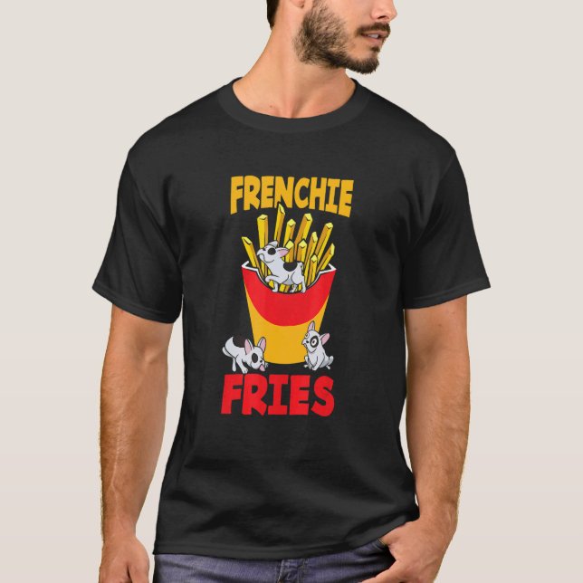 Camiseta Fries de Bulldog de Frenchie (Anverso)