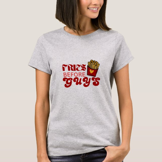 Camiseta Fries de moda antes de tee de tee para mujeres - l (Anverso)