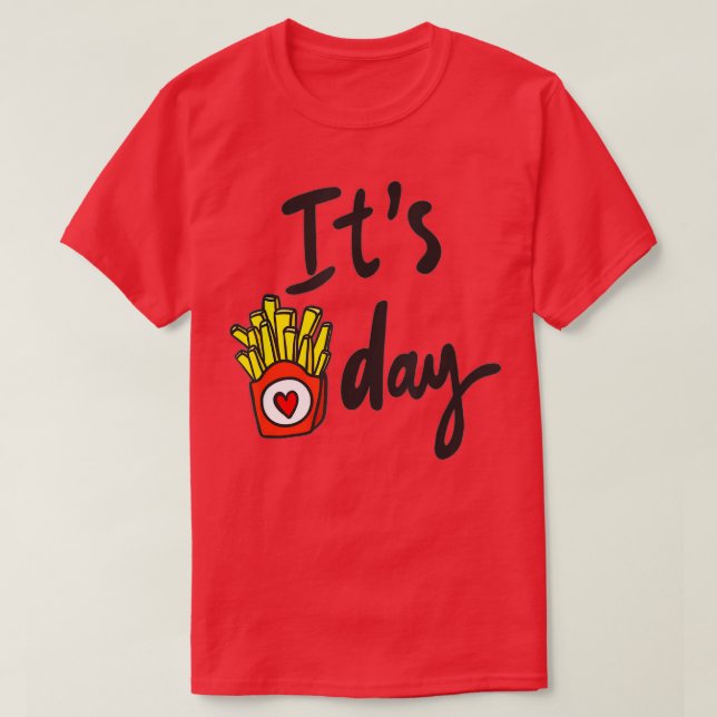 Camiseta Fries francesas citan el día de la frialdad Recip  (Diseño del anverso)