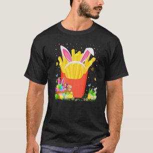 Camiseta Fries Francesas Comida Pascua Huevos Caza Bunny Fr