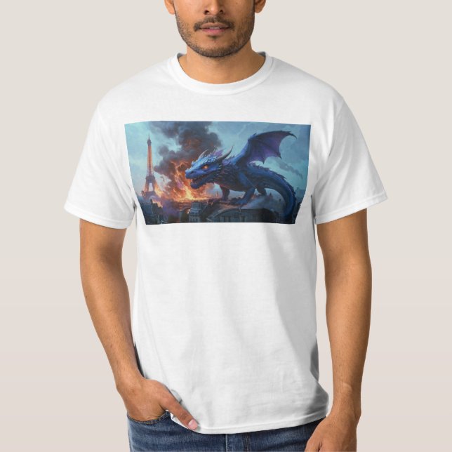 Camiseta Fries franceses, ¿alguien? Arte Dragon (Anverso)