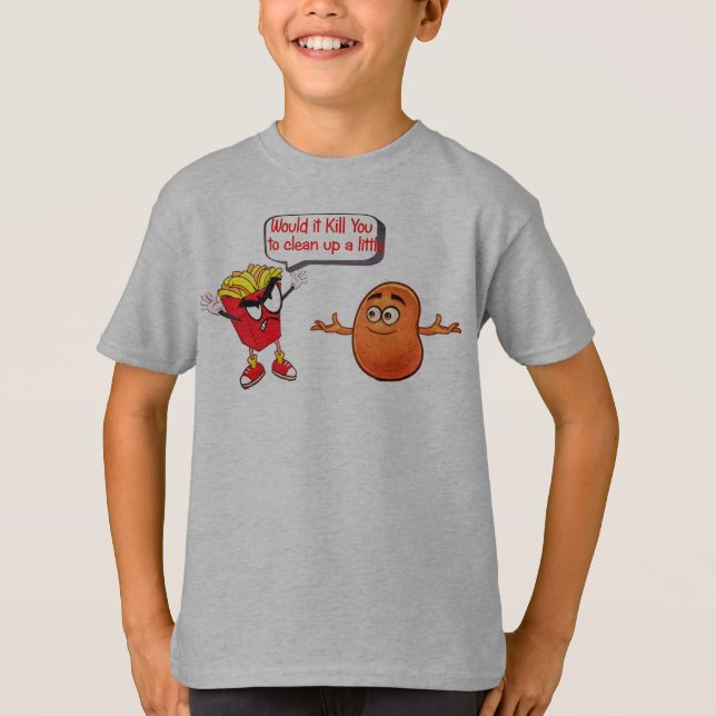 Camiseta Fries franceses divertidos, humor negro de cabeza  (Anverso)