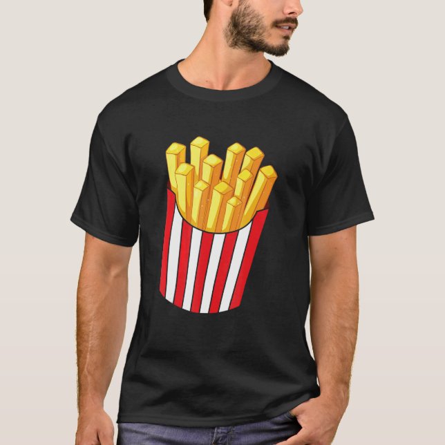 Camiseta Fries Franceses Fries Alimentos Rápidos Fry Red Wh (Anverso)